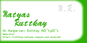 matyas ruttkay business card